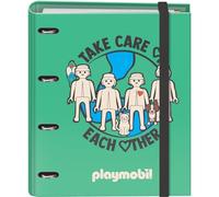Dohe - Archivador 4 Anillas con Recambio 100 Hojas - Tamaño A4, Cierre con Goma, 4 Separadores de Colores, Sobre Portadocumentos, Papel 90 g/m², Compresor, Material escolar - Playmobil Green Future