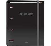 Dohe Archivador con recambio COLOUR VIBES – Carpeta 4 anillas A4, 100 hojas cuadriculadas, negro