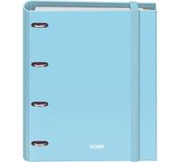 Dohe - Archivador con Recambio - Carpeta 4 Anillas, A4 (28x32 cm), 100 Hojas Cuadriculadas 5x5 mm, 4 Separadores de Colores, Sobre para Almacenamiento Extra y Cierre de Goma - SERENITY Azul