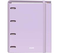Dohe - Archivador con Recambio - Carpeta 4 Anillas, A4 (28x32 cm), 100 Hojas Cuadriculadas 5x5 mm, 4 Separadores de Colores, Sobre para Almacenamiento Extra y Cierre de Goma - SERENITY Morado