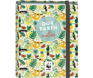 Dohe - Archivador con Recambio - Carpeta 4 Anillas, A4 (28x32 cm), 100 Hojas Cuadriculadas 5x5 mm, 4 Separadores de Colores, Sobre para Almacenamiento Extra y Cierre de Goma - WWF Tropic