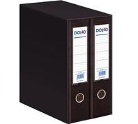 Dohe - Archivadores 2 Anillas (2 uds.) - Tamaño A4 (28,5x32 cm), Lomo Ancho 7 cm, Capacidad 520 Hojas, Caja Protectora, Palanca de Apertura, Tarjetero Intercambiable - Negro