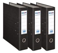 Dohe - Archivadores 2 Anillas ECOLÓGICOS (3 uds.) - Capacidad 520 Hojas, Tamaño Folio 29x35 cm, Lomo 7 cm con Tarjetero, Apertura fácil de Palanca, Material de oficina - Negro