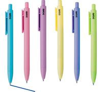 Dohe - Bolígrafos de Colores (6 uds.) - Tinta Azul, Punta Media 1 mm, Retráctiles, Clip de Bolsillo, Escritura Suave, Material de Oficina y Papelería