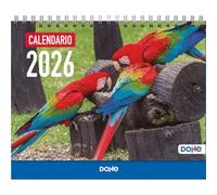 Dohe - Calendario 2026 Sobremesa - Mes Vista, 12 Meses Enero a Diciembre, Tamaño 21x15 cm, Planning Mensual y Anual con Espacio para Notas - Aves Exóticas