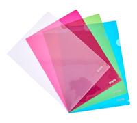 Dohe - Carpetas de Plástico Portadocumentos A4 (40 uds.) - 22x31 cm, 4 Colores, Con Uñero, Apertura superior y lateral, Polipropileno de Cristal Translúcido 120 micras, Material de Oficina