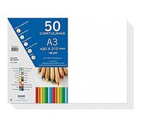 Dohe - Cartulinas A3 Blancas para Manualidades e Impresión (50 uds.) - 21x29,7 cm - 180 g/m² - Material de oficina