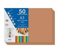 Dohe - Cartulinas A3 Color Marrón para Manualidades e Impresión (50 uds.) - 21x29,7 cm - 180 g/m² - Material de oficina