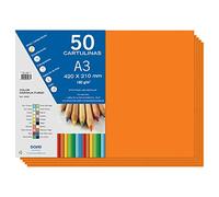 Dohe - Cartulinas A3 Naranja Fuego para Manualidades e Impresión (50 uds.) - 21x29,7 cm - 180 g/m² - Material de oficina