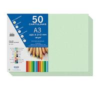 Dohe - Cartulinas A3 Verde Alface para Manualidades e Impresión (50 uds.) - 21x29,7 cm - 180 g/m² - Material de oficina