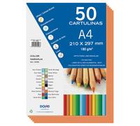Dohe - cartulinas a4 color naranja para manualidades e impresión (50