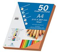 Dohe - Cartulinas A4 Color Naranja para Manualidades e Impresión (50 uds.) - 21x29,7 cm - 180 g/m² - Material de oficina