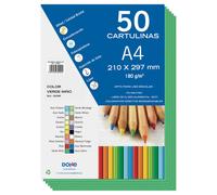 Dohe - Cartulinas A4 Verde Miño para Manualidades e Impresión (50 uds.) - 21x29,7 cm - 180 g/m² - Material de oficina