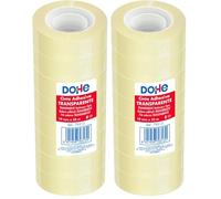 DOHE - Cinta Adhesiva Transparente (8 uds.) - 1,9 cm x 33 m, Precinto para Embalar Cajas, Envíos o Mudanzas, Potente Adhesivo de 45 micras - Material de oficina (Paquete de 2)