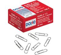 Dohe - Clips Niquelados para Sujetar Hojas (100 uds.) - 26 mm, N.º ½, Material de oficina