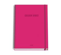 Dohe Cuaderno A4 Cuadriculado COLOUR VIBES – 100 hojas, 90 g/m², Cuadrícula 5 mm, Tapa dura Rosa