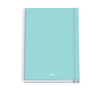 Dohe – Cuaderno A4 cuadriculado SERENITY, 100 hojas 90 g/m², tapa dura, cierre anillas y goma, verde