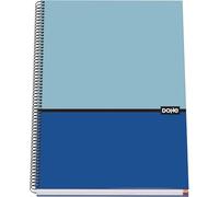Dohe - Cuaderno A4 Cuadriculado - Encuadernación Espiral, 100 Hojas de 90 g/m², Cuadrícula 5 mm, Tapa Dura, Material Escolar - DUO Azul