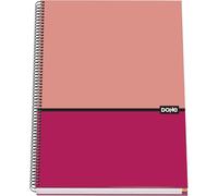 Dohe - Cuaderno A4 Cuadriculado - Encuadernación Espiral, 100 Hojas de 90 g/m², Cuadrícula 5 mm, Tapa Dura, Material Escolar - DUO Rosa
