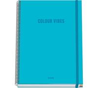 Dohe Cuaderno A4 cuadriculado COLOUR VIBES 100 hojas 90 g/m² Tapa dura 22,8x30 cm Cyan