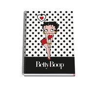 DOHE - Cuaderno A4 Cuadriculado - Encuadernación Espiral, 100 Hojas de 90 g/m², Cuadrícula 5 mm, Tapa Dura, Material Escolar - Betty Boop