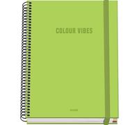 Dohe - Cuaderno A5 Cuadriculado - 100 Hojas Grosor 90 gr/m², Tamaño 16,2x21 cm, Tapa Dura, Cierre Anillas y Goma Elástica, Cuadrícula 5 mm, Material Escolar - COLOUR VIBES Lima