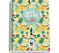 DOHE - Cuaderno A5 Cuadriculado - 80 Hojas Grosor 90 gr/m², Tamaño 15x21 cm, Tapa de Cartulina Rígida, Cierre Anillas, Cuadrícula 4 mm, Material Escolar - WWF Tropic