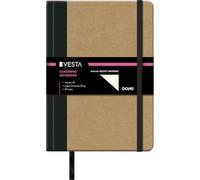 Dohe - Cuaderno A5 - Interior Cuadriculado, 15x21 cm, Tapa Dura Cartón Kraft, 96 Hojas, Cierre con Goma Elástica, Macapáginas, Libreta Grande Profesional para Notas y Dibujo - Vesta Nature