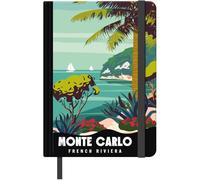 Dohe - Cuaderno A5 - Tamaño 15x21 cm, Interior Blanco Liso, 96 Hojas, Tapa Dura Cosida, Con Marcapáginas y Goma de Cierre, Libreta Bonita Profesional y Universitaria - TRAVEL Montecarlo