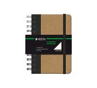 Dohe - Cuaderno A6 - Interior Liso Blanco, 10,5x15,5 cm, Cierre Espiral Doble y Goma, Tapa Dura Cartón Kraft, 96 Hojas, Libreta Grande Profesional para Notas y Dibujo - Vesta Nature