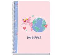 DOHE - Cuaderno Cuadriculado - Tamaño Folio (21,5x31 cm), Encuadernación Espiral, 80 Hojas de 90 g/m², Cuadrícula 4 mm, Tapa Rígida, Pink Panther ecoPink, Material Escolar - Rosa