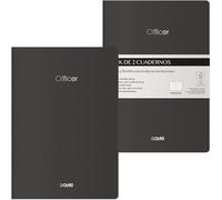 DOHE - Cuadernos A5 Interior Liso (2 uds.) - Tamaño 15x21 cm, 40 Hojas (80 páginas), 90 gr/m², Notas, Organización o Dibujo, Tapa Blanda Flexible - OFFICER Negro