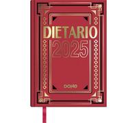 Dohe - Dietario 2025 Español - Día Página, Tamaño 1/4 (15x21cm), Tapa Dura, Incluye Vencimientos 2025 y 2026, Fechas a recordar, Planning Anual, Resumen del Mes - Rojo
