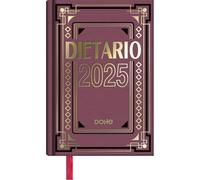 Dohe - Dietario 2025 Español - Día Página, Tamaño 1/8 (11,5x16,5 cm), Tapa Dura, Incluye Vencimientos 2025 y 2026, Fechas a recordar, Planning Anual, Resumen del Mes - Burdeos