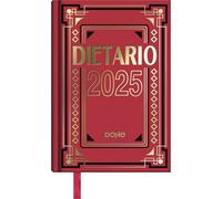 Dohe - Dietario 2025 Español - Día Página, Tamaño 1/8 (11,5x16,5 cm), Tapa Dura, Incluye Vencimientos 2025 y 2026, Fechas a recordar, Planning Anual, Resumen del Mes - Rojo