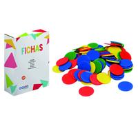 Dohe – Fichas infantiles para jugar y aprender matemáticas – 104 uds., 4 colores, ø25 mm