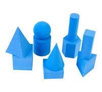 DOHE Educa - Figuras Geométricas para Niños - 10 Formas geométricas Azules en Goma: Cubo, Esfera, Pirámide, Prisma, Cono, etc. - Método Montessori - Material Escolar y Educativo