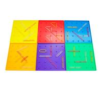 Dohe Educa - Geoplanos para Niños con 36 Gomas Elásticas (6 uds.) - Tamaño: 15x15 cm - Material Escolar y Educativo