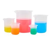 Dohe Educa - Jarras Medidoras de Capacidad - Pack de 5 Jarras de 50 a 1000 ml - Fabricadas en Plástico Resistente - Material Escolar y Educativo