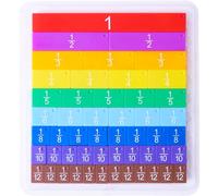 Dohe Educa - Juego Didáctico para Aprender Fracciones - 9 Tiras de Colores con Fracciones de 1 a 1/12 (51 Piezas) - Material Escolar y Educativo