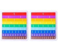 DOHE Educa - Juego Didáctico para Aprender Fracciones - 9 Tiras de Colores con Fracciones de 1 a 1/12 (51 Piezas) - Material Escolar y Educativo (Paquete de 2)