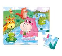 Dohe Educa - Puzzle Progresivo Infantil - 12 Piezas de Cartón, Temática Animales, Rompecabezas para Niños 2 3 Años, Material Educativo