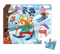 Dohe Educa - Puzzle Progresivo Infantil - 20 Piezas de Cartón, Temática Animales, Rompecabezas para Niños 2 3 Años, Material Educativo