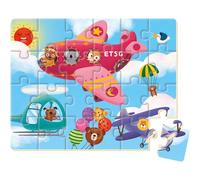 Dohe Educa - Puzzle Progresivo Infantil - 24 Piezas de Cartón, Temática Aviones, Rompecabezas para Niños 3 4 Años, Material Educativo