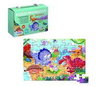Dohe Educa - Puzzle Progresivo Infantil - 36 Piezas de Cartón, Temática Dinosaur, Rompecabezas para Niños 4 6 Años, Material Educativo