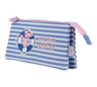 Dohe - Estuche Escolar 3 Compartimentos - Cierre de Cremalleras, Licencia Oficial, Poliéster Resistente, 23x12x2,5 cm, Material escolar - Pink Panther Sailing