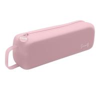 Dohe - Estuche Escolar Cuádruple - 4 Compartimentos con Cremallera, Fabricado en Silicona Suave y Resistente, 24x6,2x6,5 cm, Incluye Asa de Transporte, Material Escolar - Rosa