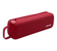 Dohe - Estuche Escolar Cuádruple - 4 Compartimentos con Cremallera, Fabricado en Silicona Suave y Resistente, 24x6,2x6,5 cm, Incluye Asa de Transporte, Material Escolar - Rojo