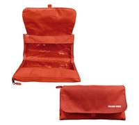 Dohe - Estuche Escolar Doble - 2 Compartimentos con Cremallera, 3 Ventanas Transparentes, Tarjeta Rellenable con Horario, Espacioso 22x10x6,5 cm, Poliéster Resistente y Flexible - Rojo