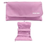 Dohe - Estuche Escolar Doble - 2 Compartimentos con Cremallera, 3 Ventanas Transparentes, Tarjeta Rellenable con Horario, Espacioso 22x10x6,5 cm, Poliéster Resistente y Flexible - Rosa